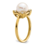 14K Lab Grown VS/SI FGH Dia & FWC Pearl Ring - Image 6