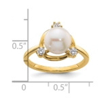 14K Lab Grown VS/SI FGH Dia & FWC Pearl Ring - Image 7