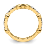 14k Stackable Expressions Created Emerald and Diamond Ring - Image 2