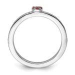 14k White Gold Stackable Expressions Created Ruby and Diamond Ring - Image 2