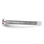 14k White Gold Stackable Expressions Created Ruby and Diamond Ring - Image 4