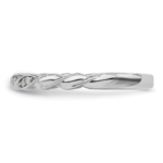 14k White Gold Stackable Expressions Diamond Twist Ring - Image 3