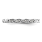 14k White Gold Stackable Expressions Diamond Twist Ring - Image 4