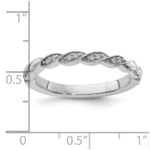 14k White Gold Stackable Expressions Diamond Twist Ring - Image 5