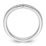 14k White Gold Stackable Expressions Diamond Curved Ring - Image 2