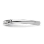 14k White Gold Stackable Expressions Diamond Curved Ring - Image 3