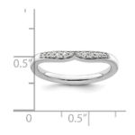 14k White Gold Stackable Expressions Diamond Curved Ring - Image 5