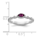 14k White Gold Stackable Expressions Rhodolite Garnet and Dia Ring - Image 5