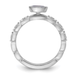 14k White Gold Stackable Expressions Cr.Sapphire and Diamond Ring - Image 2