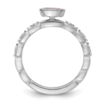 14k White Gold Stackable Expressions Pink Tourmaline and Dia. Ring - Image 2