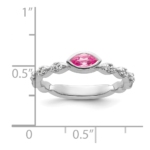 14k White Gold Stackable Expressions Pink Tourmaline and Dia. Ring - Image 5