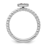 14k White Gold Stackable Expressions Garnet Twisted Ring - Image 2