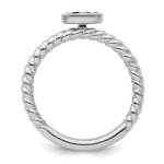 14k White Gold Stackable Expressions Rhodolite Garnet Twisted Ring - Image 2