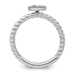 14k White Gold Stackable Expressions Created Ruby Twisted Ring - Image 2