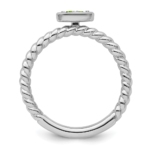 14k White Gold Stackable Expressions Peridot Twisted Ring - Image 2