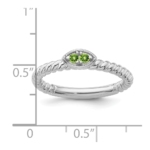 14k White Gold Stackable Expressions Peridot Twisted Ring - Image 5