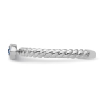 14k White Gold Stackable Expressions Created Sapphire Twisted Ring - Image 3