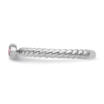 14k White Gold Stackable Expressions Pink Tourmaline Twisted Ring - Image 3