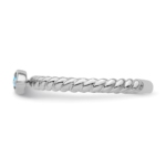 14k White Gold Stackable Expressions Blue Topaz Twisted Ring - Image 3