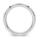 14k White Gold Stackable Expressions Cr. Sapphire and Dia. Ring - Image 2