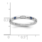 14k White Gold Stackable Expressions Cr. Sapphire and Dia. Ring - Image 5