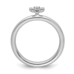 14k White Gold Stackable Expressions Diamond Butterfly Ring - Image 2