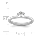 14k White Gold Stackable Expressions Diamond Butterfly Ring - Image 5