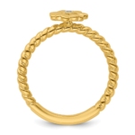 14k Stackable Expressions Diamond Flower Twisted Ring - Image 2