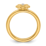 14k Stackable Expressions Diamond Flower Ring - Image 2