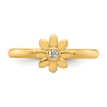 14k Stackable Expressions Diamond Flower Ring - Image 4