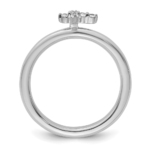 14k White Gold Stackable Expressions Diamond Cross Ring - Image 2