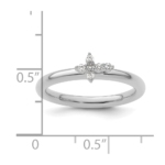14k White Gold Stackable Expressions Diamond Cross Ring - Image 5