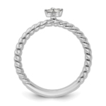 14k White Gold Stackable Expressions Diamond Twisted Ring - Image 2