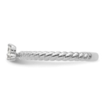 14k White Gold Stackable Expressions Diamond Twisted Ring - Image 3