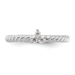 14k White Gold Stackable Expressions Diamond Twisted Ring - Image 4