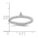 14k White Gold Stackable Expressions Diamond Twisted Ring - Image 5