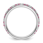 14k White Gold Stackable Expressions Pink Tourmaline/Diamond Ring - Image 2