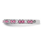 14k White Gold Stackable Expressions Pink Tourmaline/Diamond Ring - Image 3