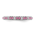 14k White Gold Stackable Expressions Pink Tourmaline/Diamond Ring - Image 4