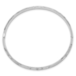 14k 3/16 White Gold Florentine Engraved Hinged Bangle - Image 2