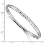 14k 3/16 White Gold Florentine Engraved Hinged Bangle - Image 3