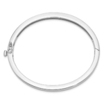 14k White Gold 5.3mm Polished Solid Hinged Bangle Bracelet - Image 2