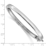 14k White Gold 5.3mm Polished Solid Hinged Bangle Bracelet - Image 3