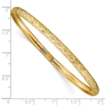 10k Hexagonal Design Diamond-cut Flexible Bangle - Image 3