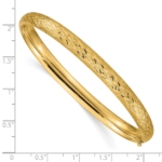 10k 4/16 Diamond-cut Fancy Hinged Bangle Bracelet - Image 3