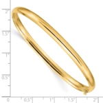 10k 3/16 High Polished Hinged Bangle Bracelet - Image 3