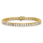14K 10 ctw. Lab Grown Diamond VS/SI FGH Princess Tennis Bracelet - Image 3