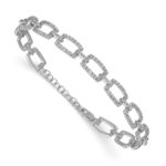 14kw TRUE ORIGIN Lab Grown Diamond VS DEF Rectangle Link Bracelet - Image 3
