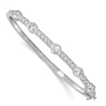 True Origin 14K White Gold 1 carat Lab Created Diamond VS/SI  D E F  Medium 7 inch Fancy Bangle Bracelet
