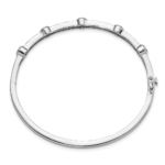 True Origin 14K White Gold 1 carat Lab Created Diamond VS/SI  D E F  Medium 7 inch Fancy Bangle Bracelet - Image 2